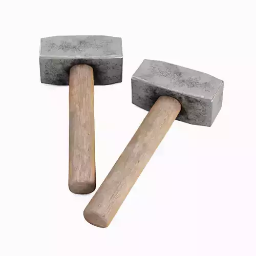 Industrial Wooden Hammer 01  Low-poly 3D model