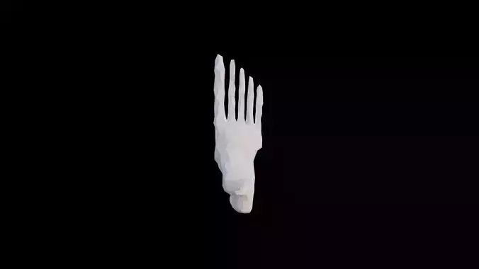 Origami human feet unfolding growing animation