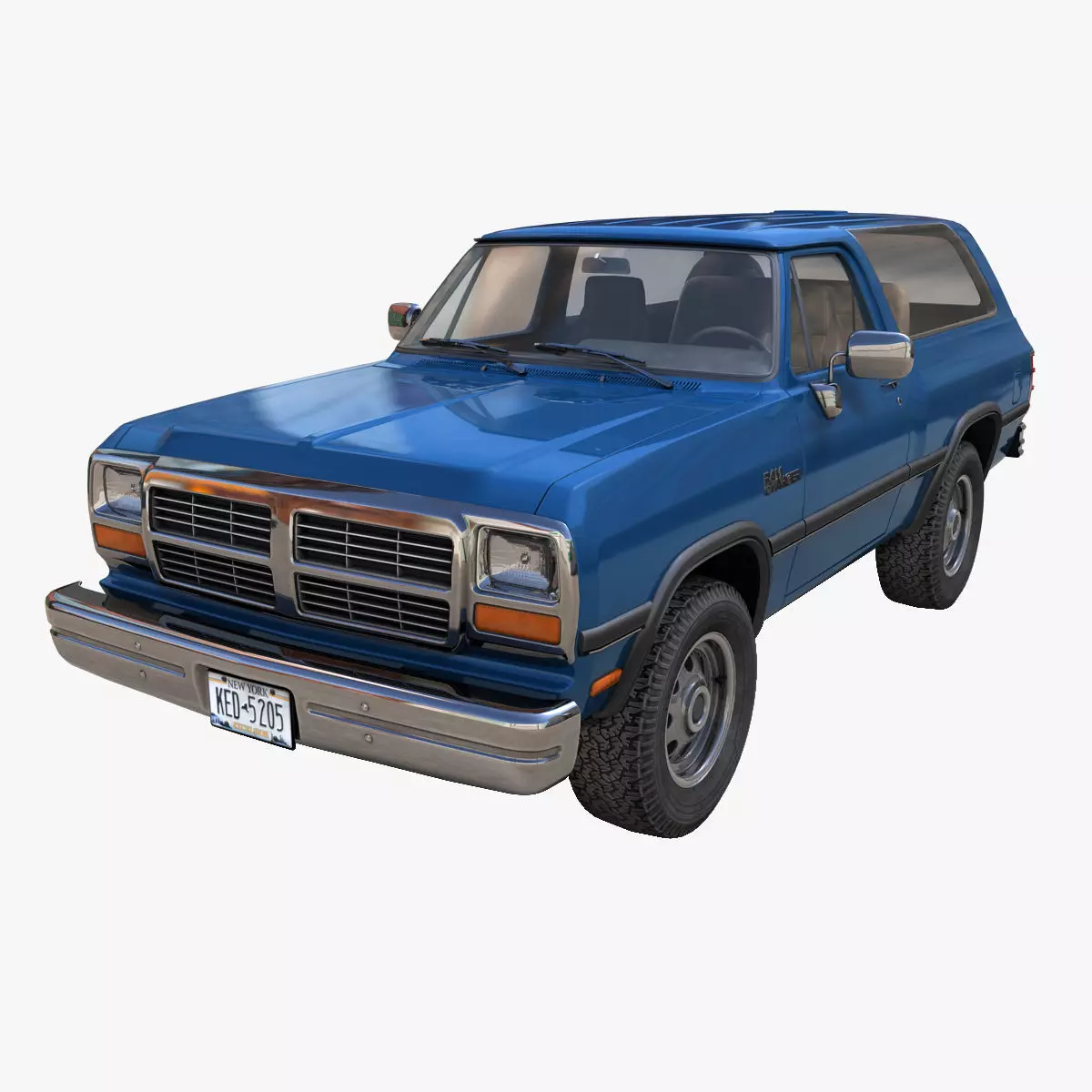Dodge Ramcharger 1990 Low-poly 3D model