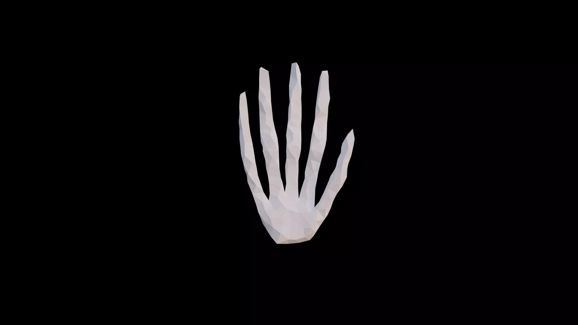 Origami human hand unfolding growing animation Low-poly 3D model