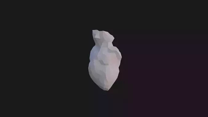 Origami human heart unfolding growing animation Low-poly 3D model