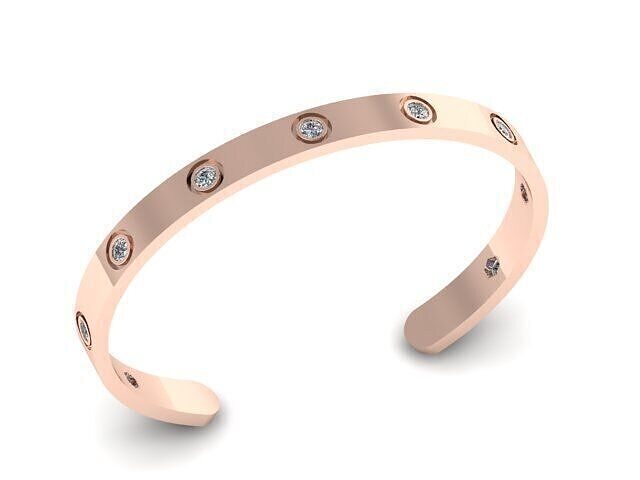 cartier love bracelet with diamond 3D print model