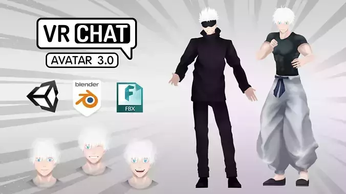 Satoru Gojo VRChat Avatar 3D model