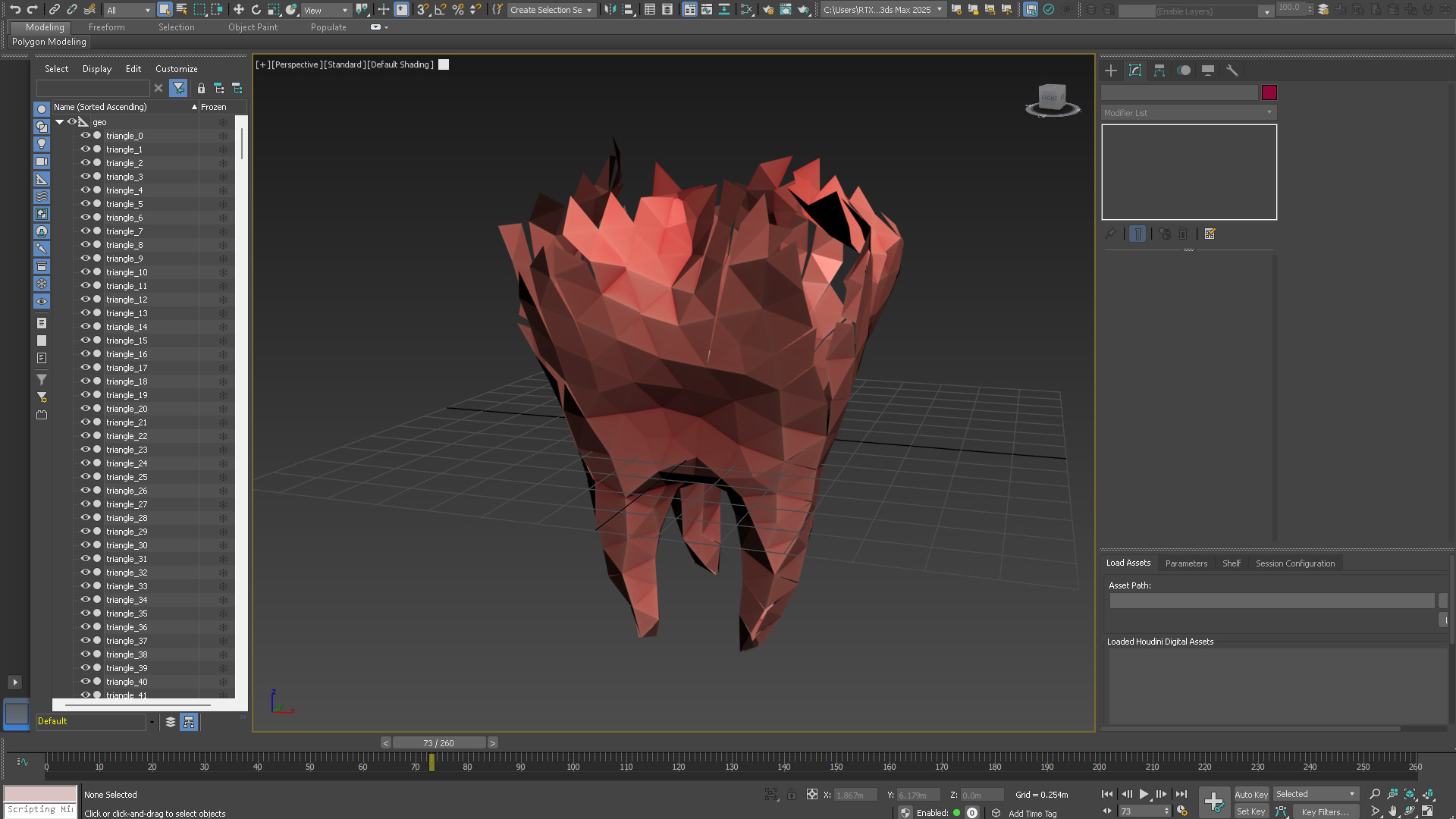 Origami human tooth unfolding growing animation Low-poly 3D model_12