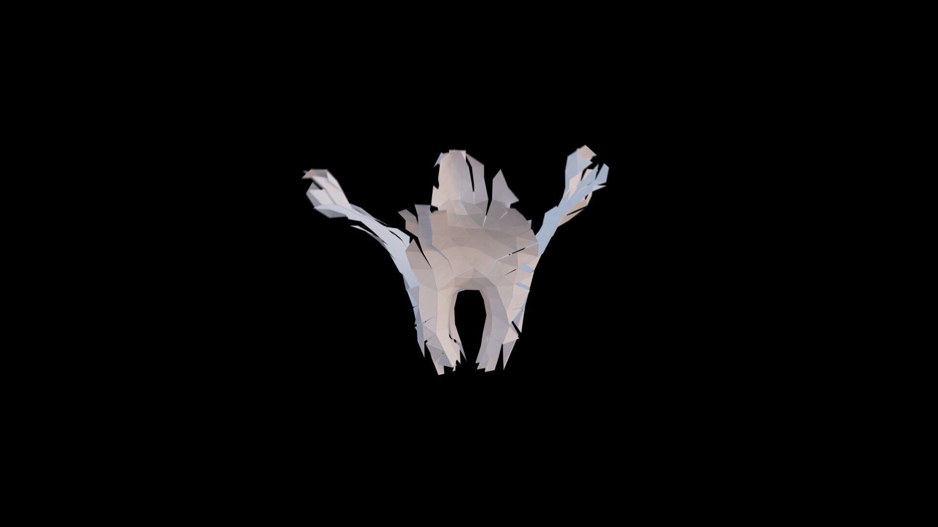 Origami human tooth unfolding growing animation Low-poly 3D model_3