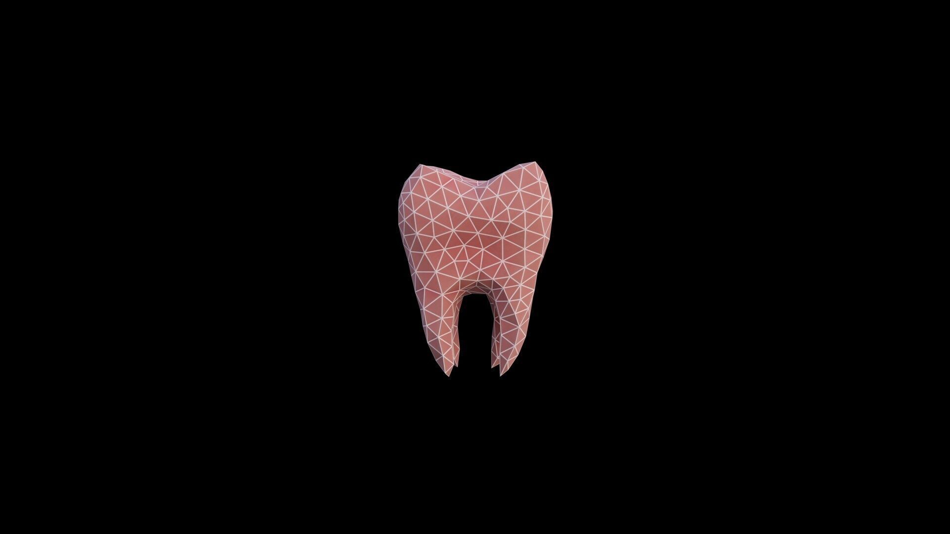 Origami human tooth unfolding growing animation Low-poly 3D model_5