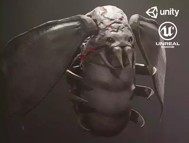 Worm Lt5 - Game Ready Low-poly 3D model