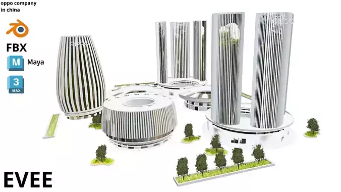 Oppo Headquarters in china 3D model Oppo Headquarters in china 3D model