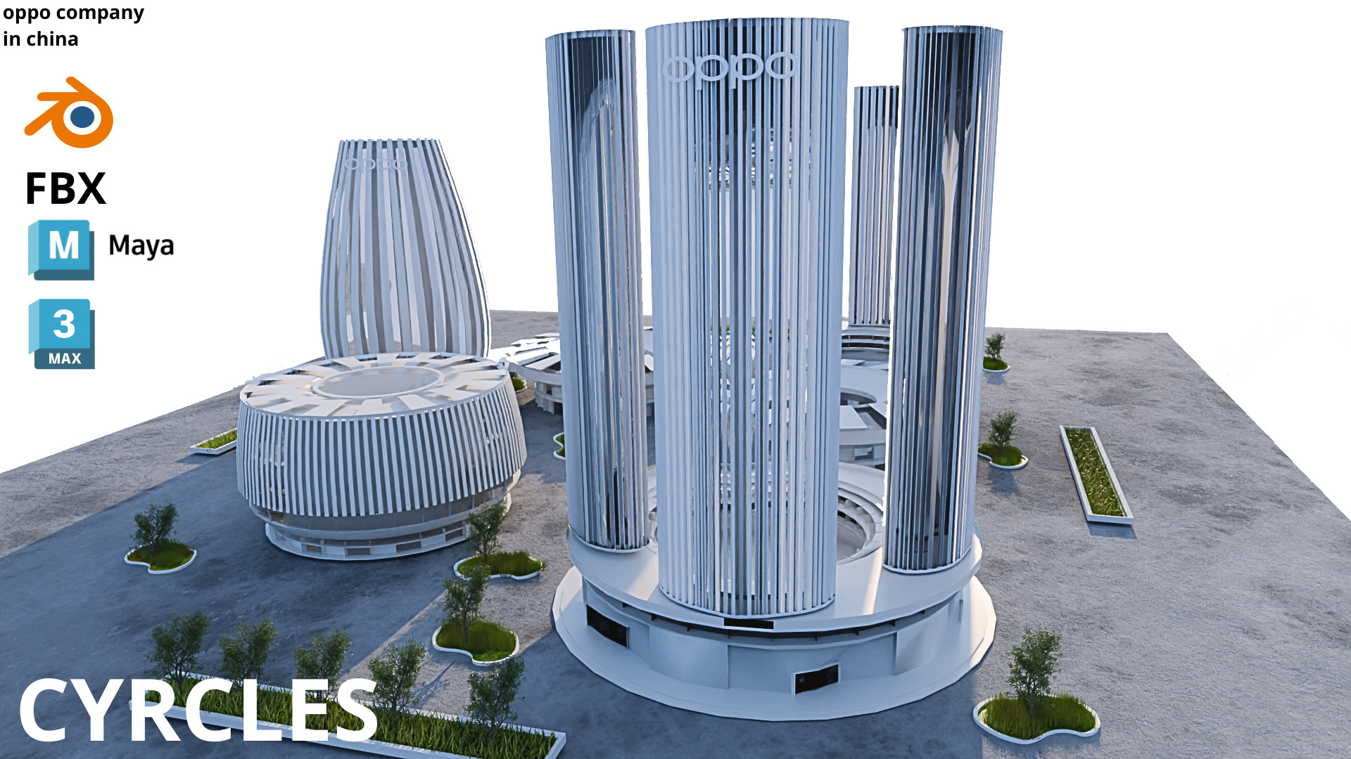 Oppo Headquarters in china 3D model_1