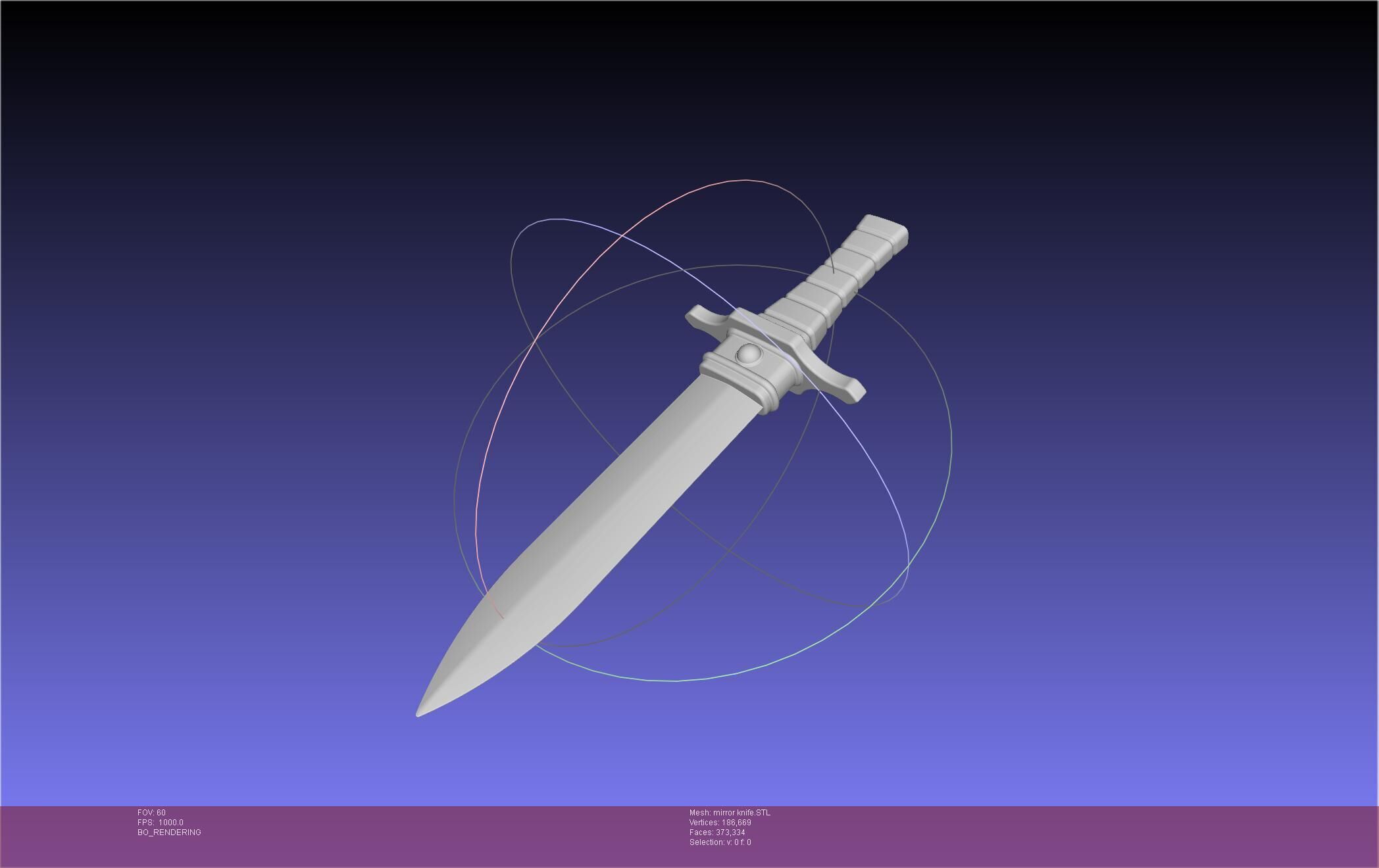 Attack On Titan Lost Girls Mirror Man Knife 3D print model_4