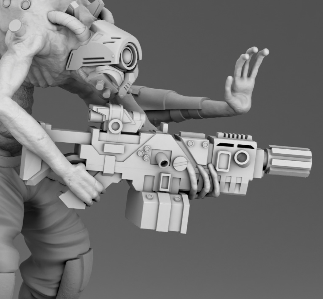 Security alien 3D print model_6