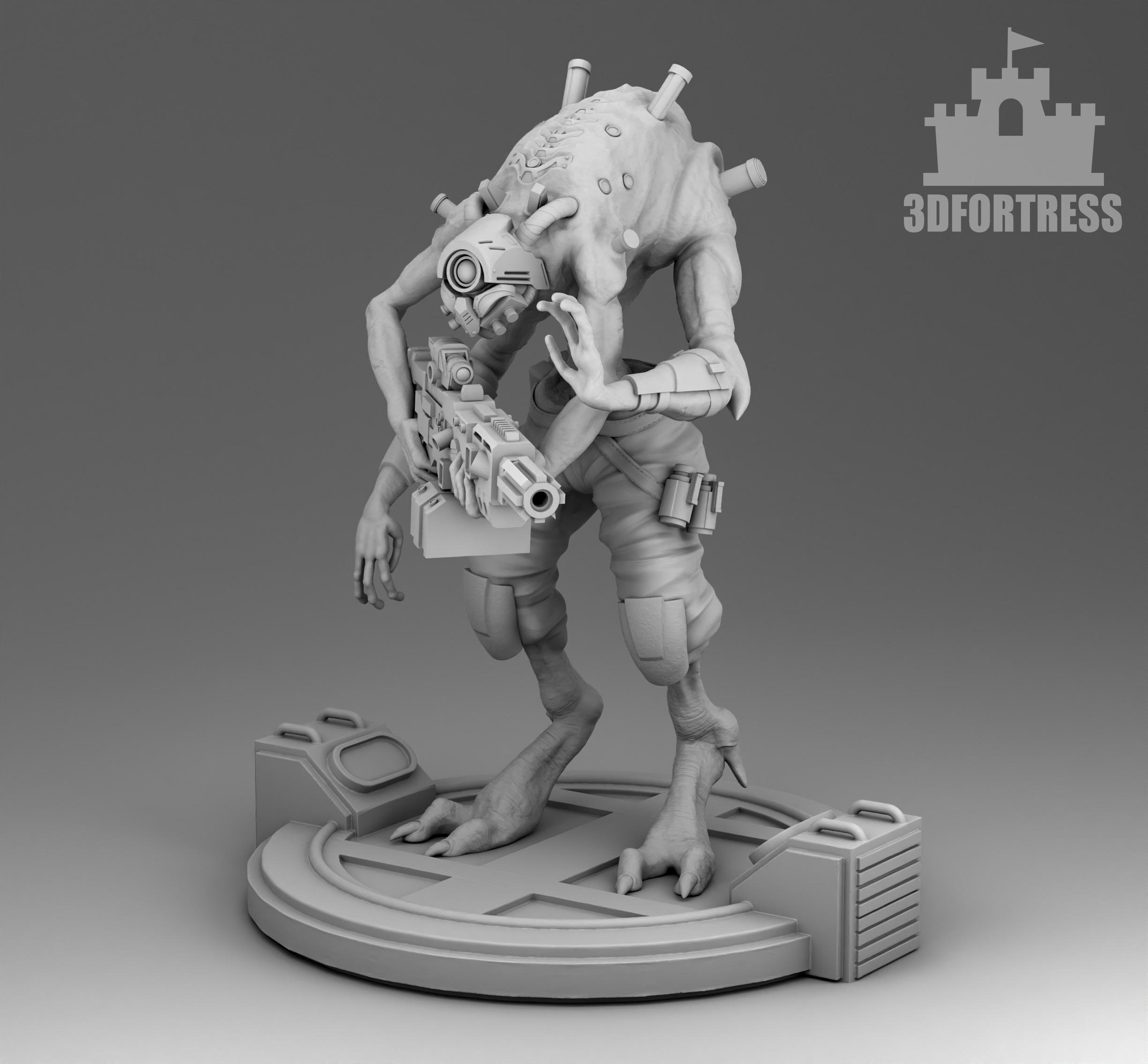 Security alien 3D print model_1