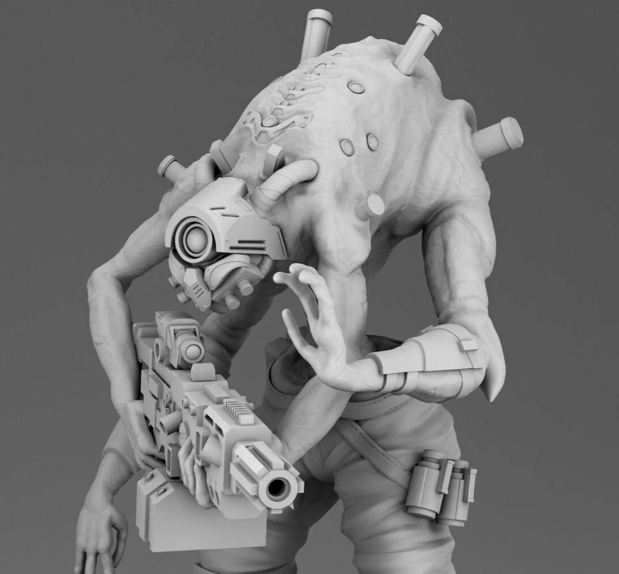 Security alien 3D print model_7
