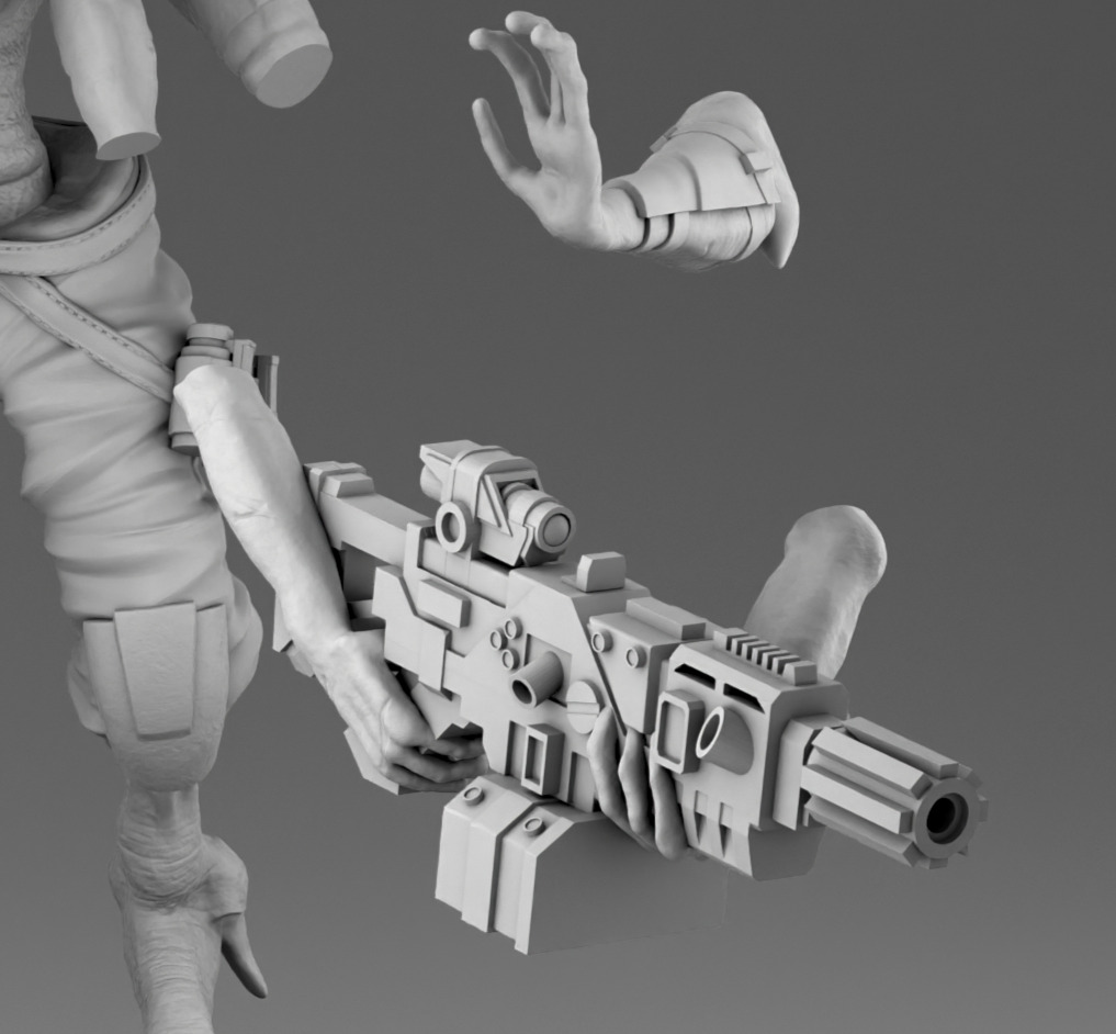 Security alien 3D print model_15