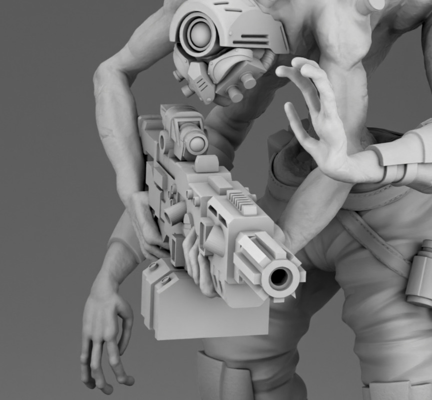 Security alien 3D print model_9
