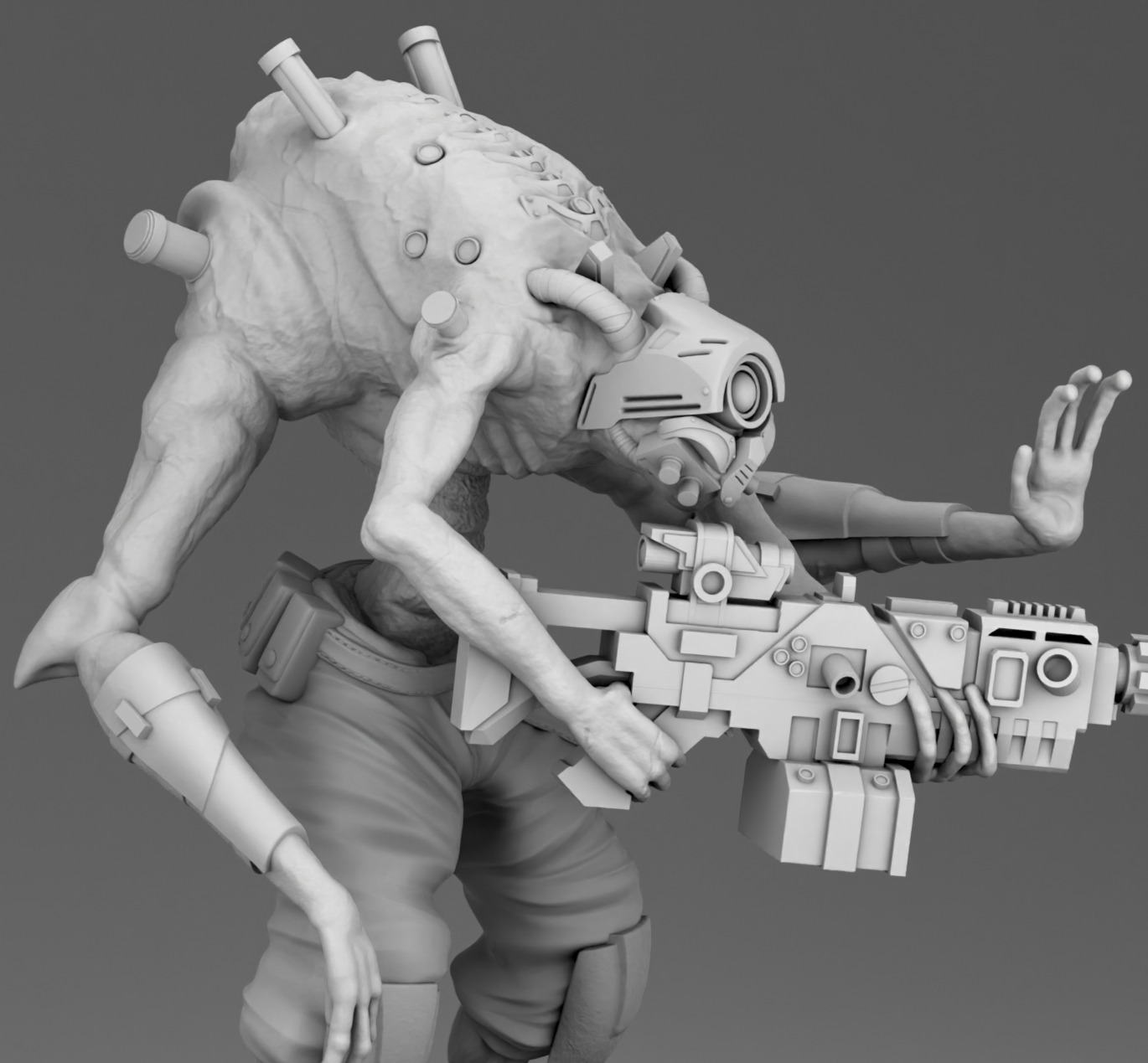 Security alien 3D print model_4