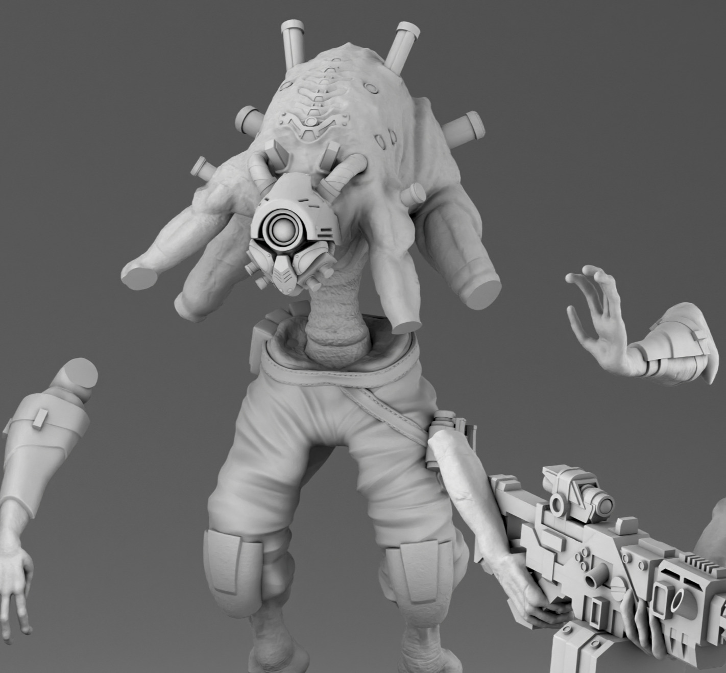 Security alien 3D print model_13