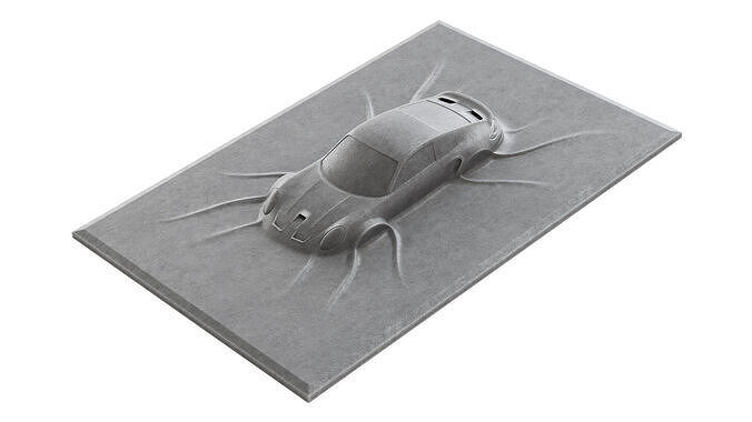 Porsche 911 GTS wall sculpture 3D model