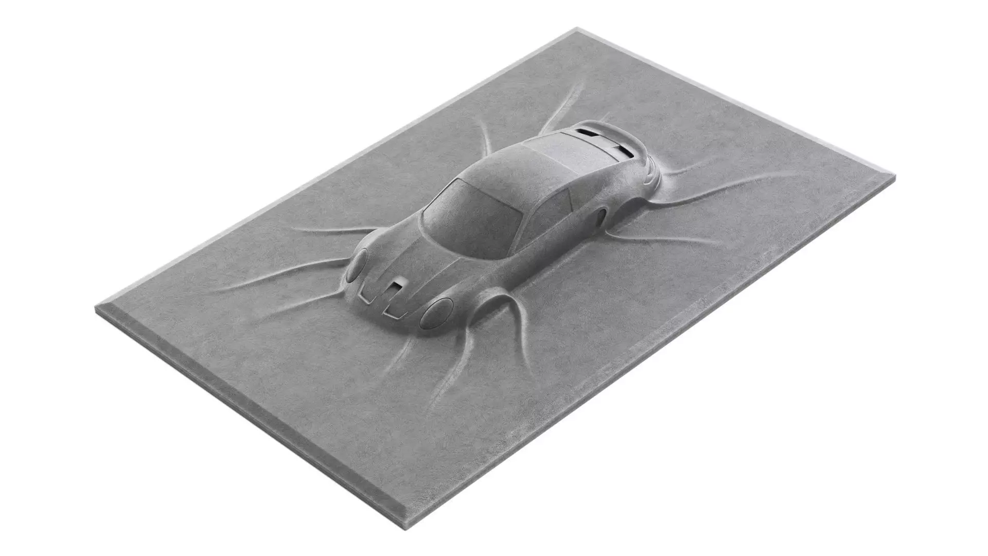 Porsche 911 GTS wall sculpture 3D model_0