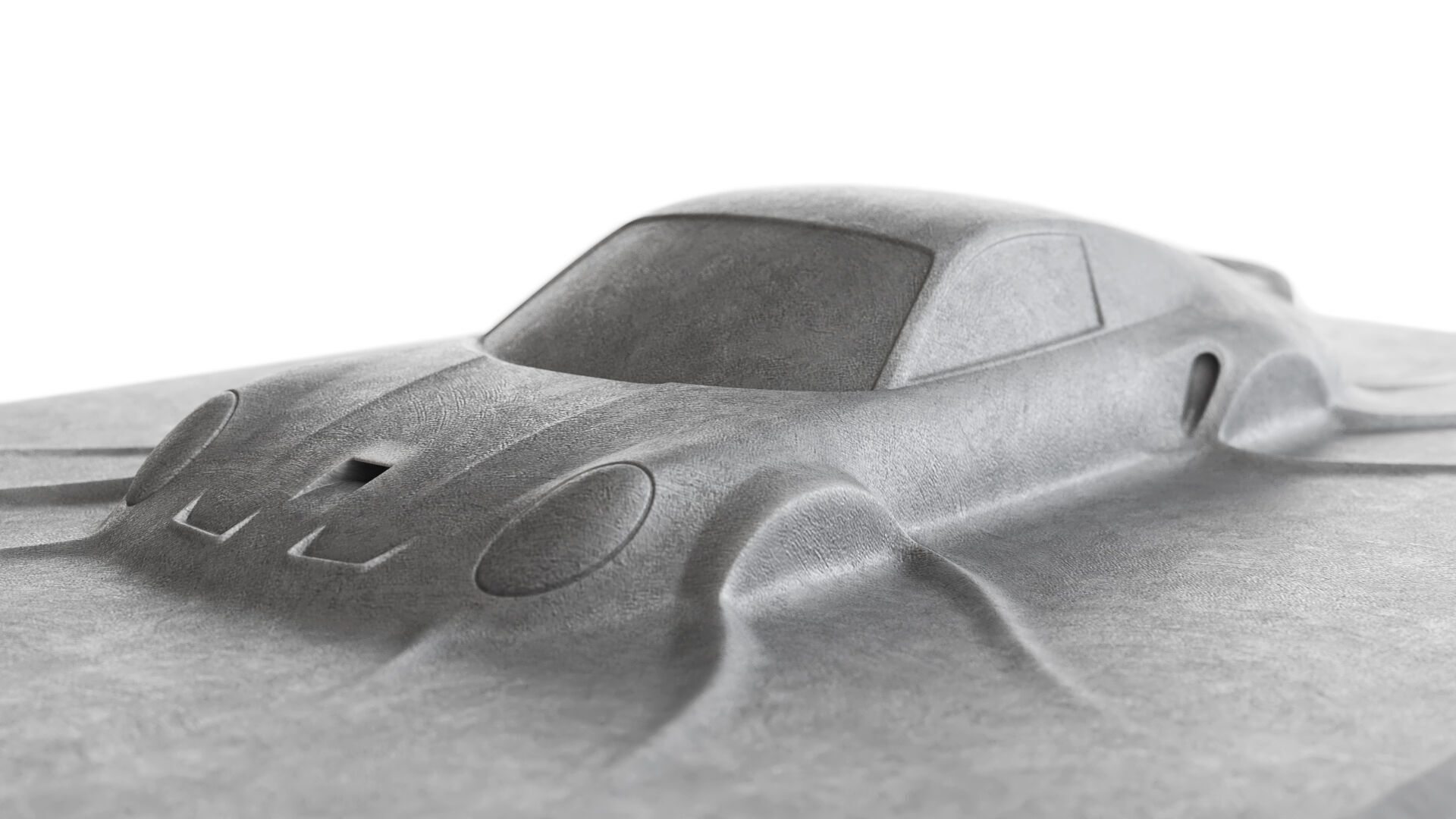 Porsche 911 GTS wall sculpture 3D model_6
