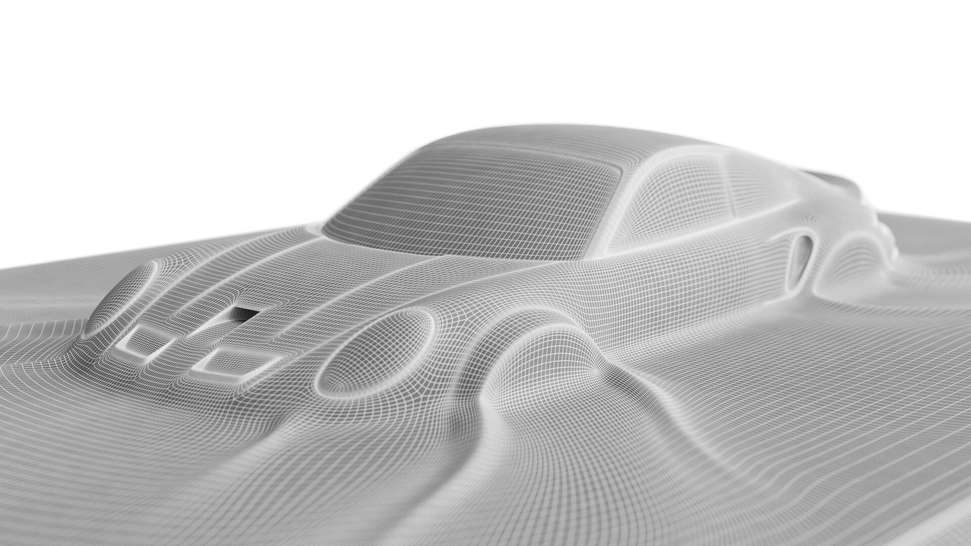 Porsche 911 GTS wall sculpture 3D model_7