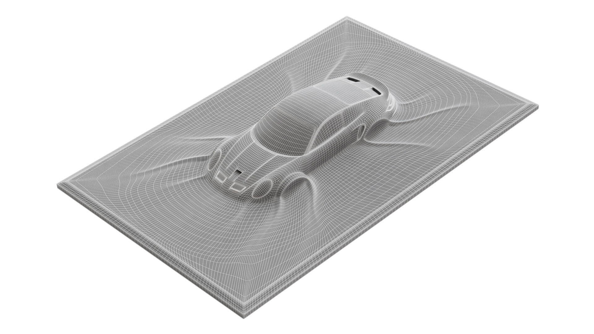 Porsche 911 GTS wall sculpture 3D model_9