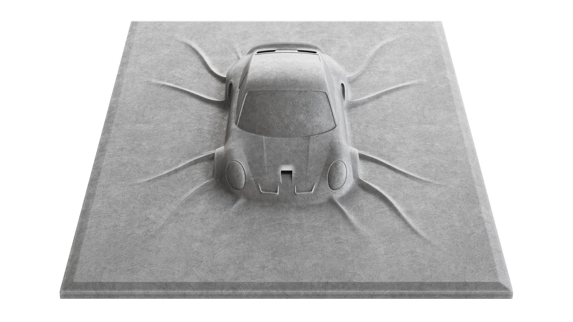 Porsche 911 GTS wall sculpture 3D model_2