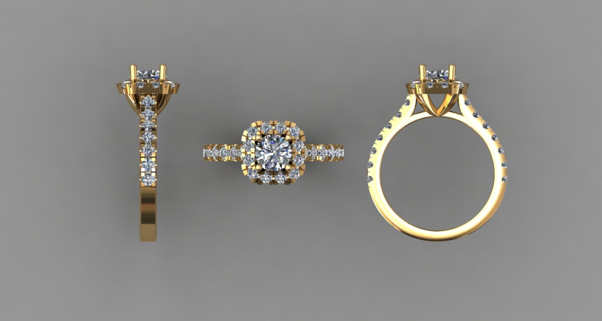 ring gold 3D print model_1