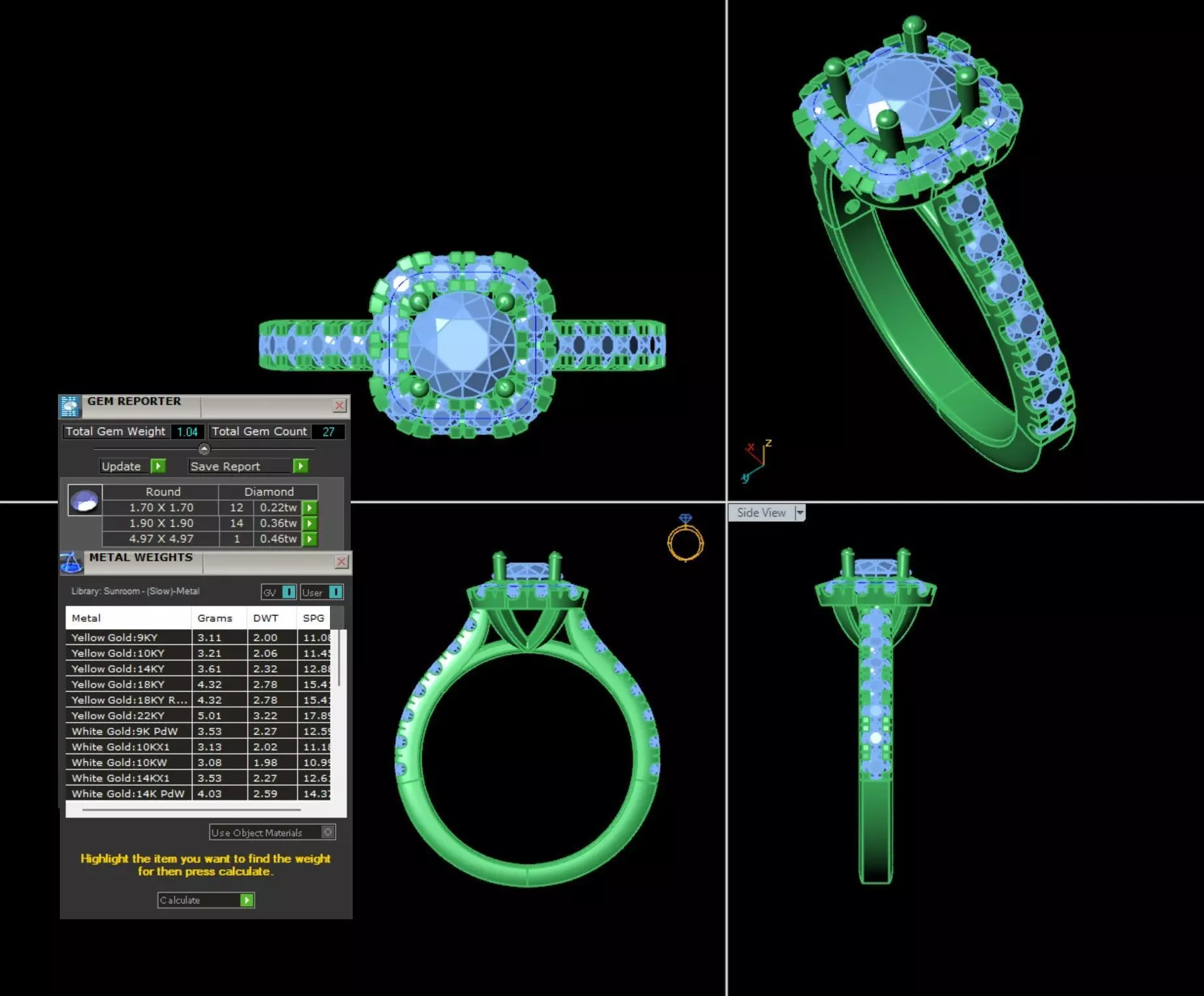 ring gold 3D print model_0