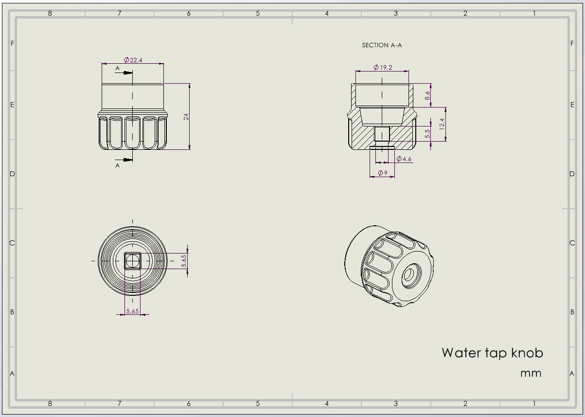 Water tap knob 3D print model_4