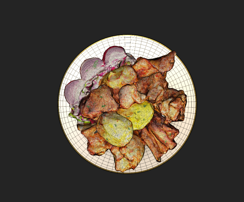 Grilled Meat with Potatoes Xorovats Low-poly 3D model_13
