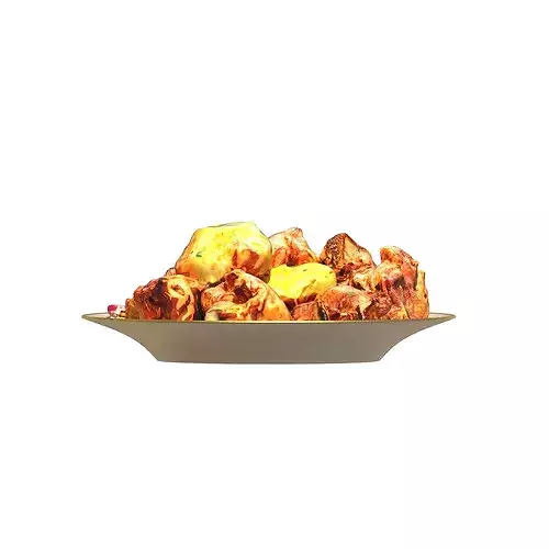 Grilled Meat with Potatoes Xorovats Low-poly 3D model 5