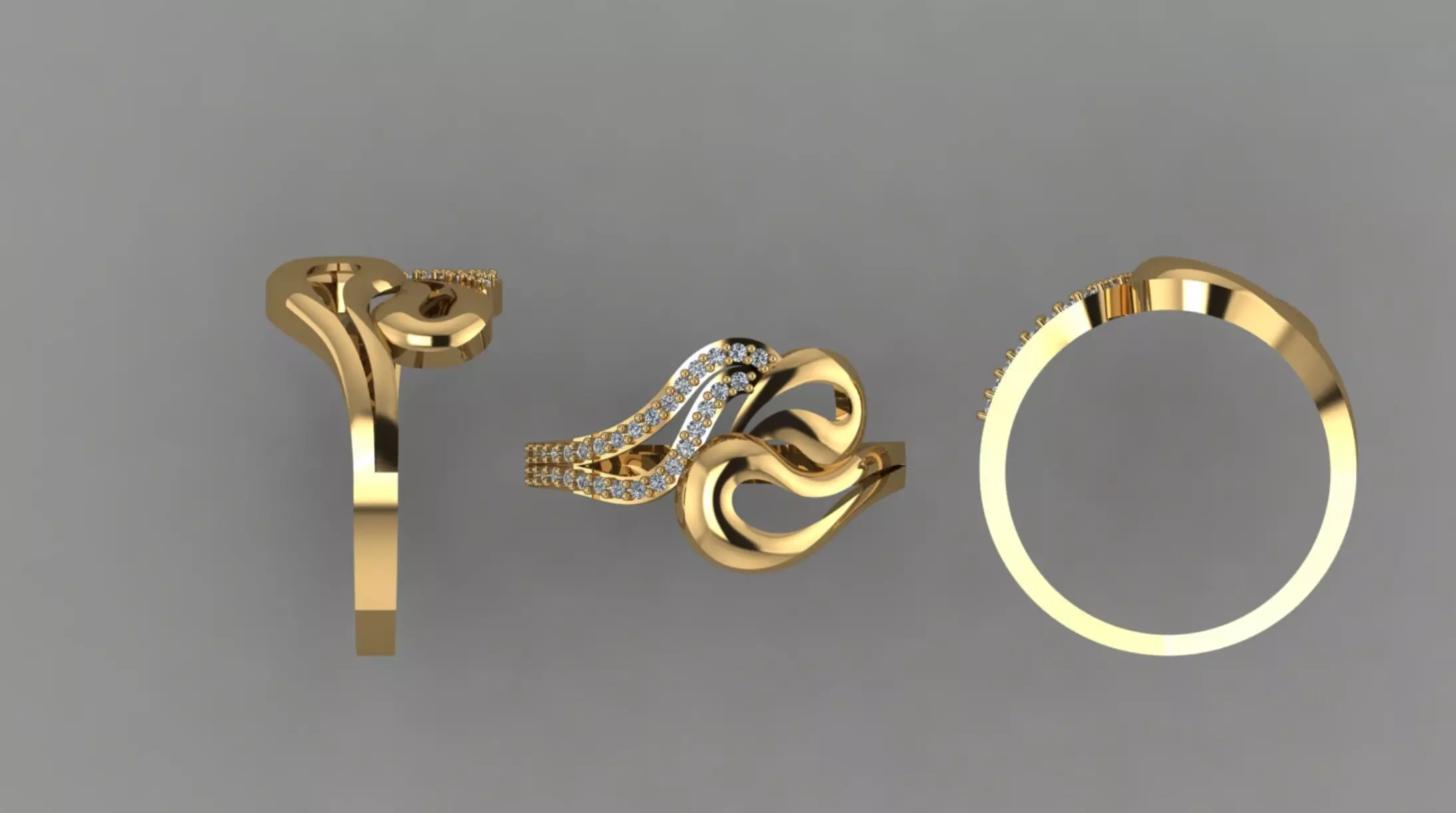 ring gold 3D print model_0