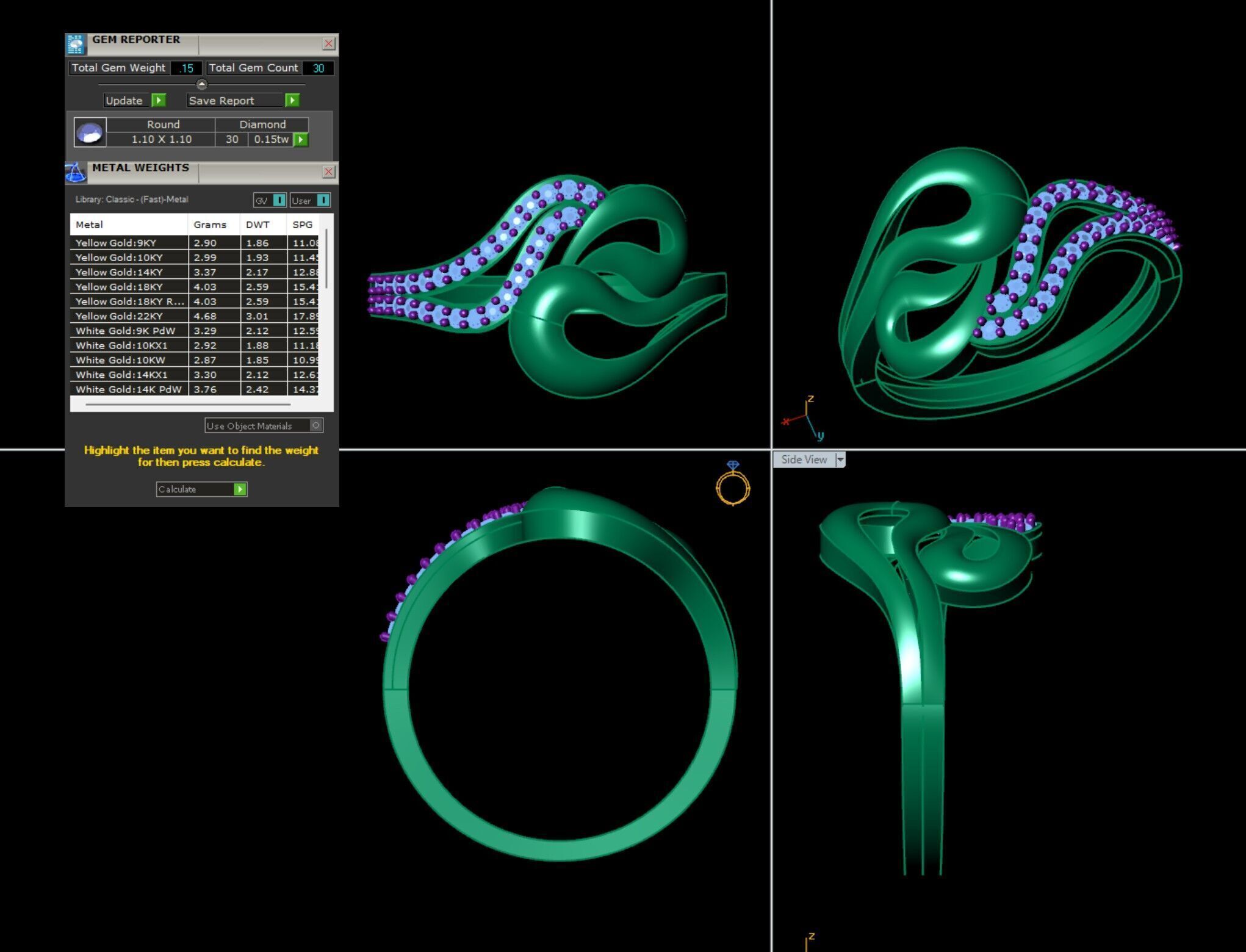 ring gold 3D print model_1