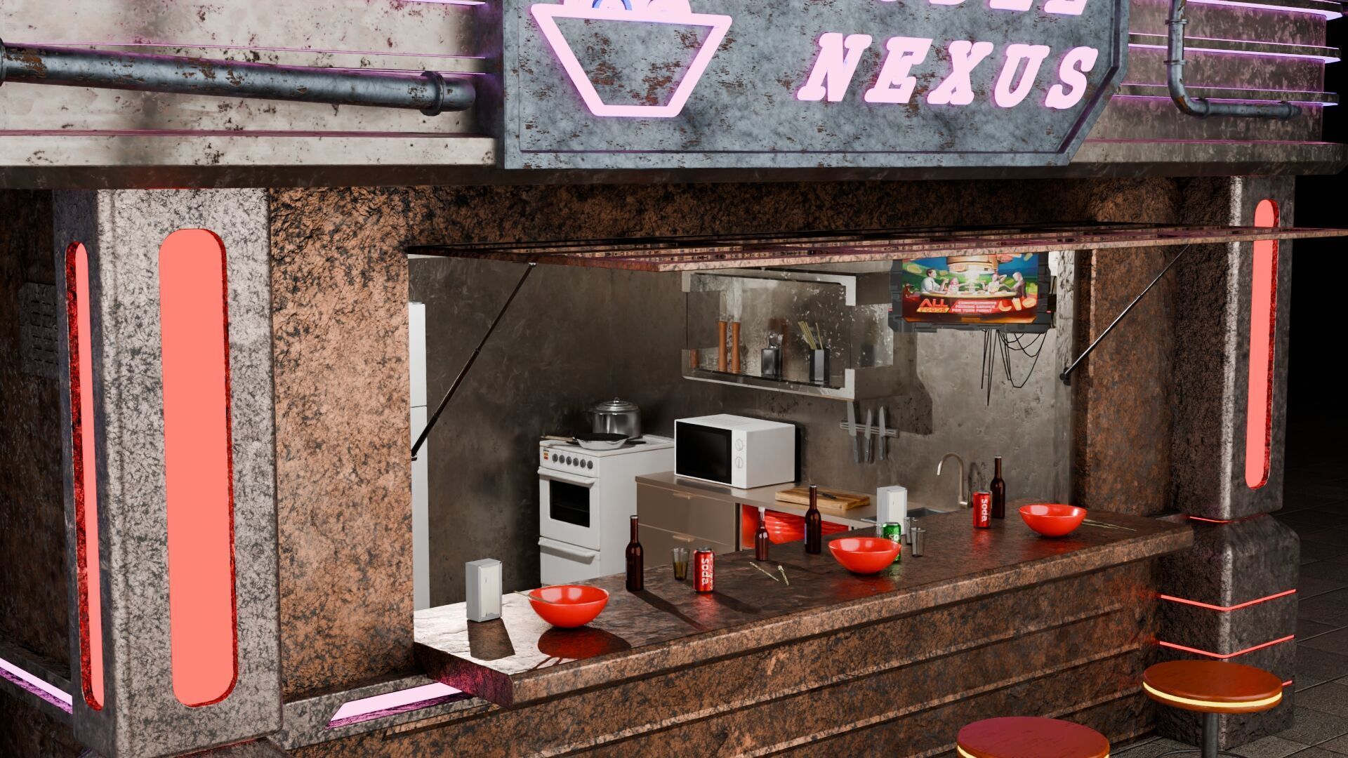 Cyberpunk Kiosk 3D model_6