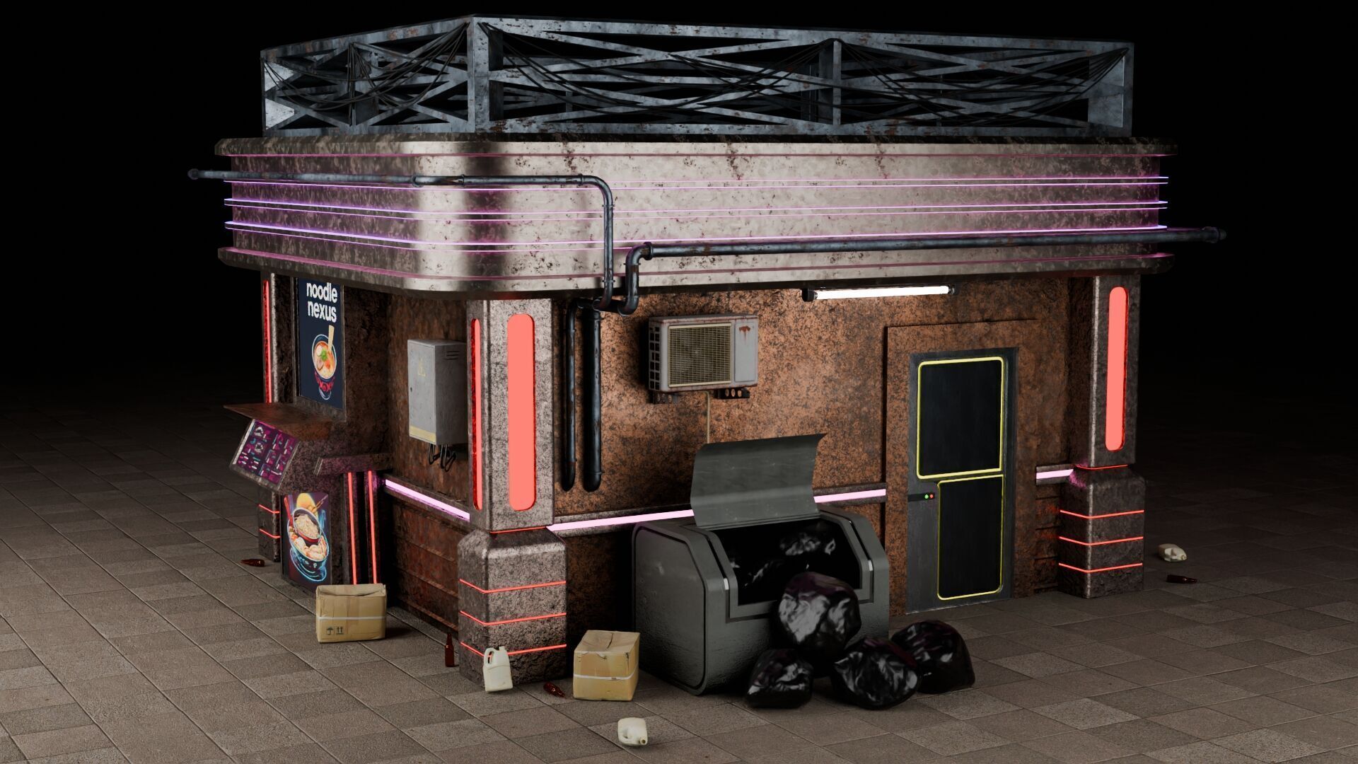 Cyberpunk Kiosk 3D model_1