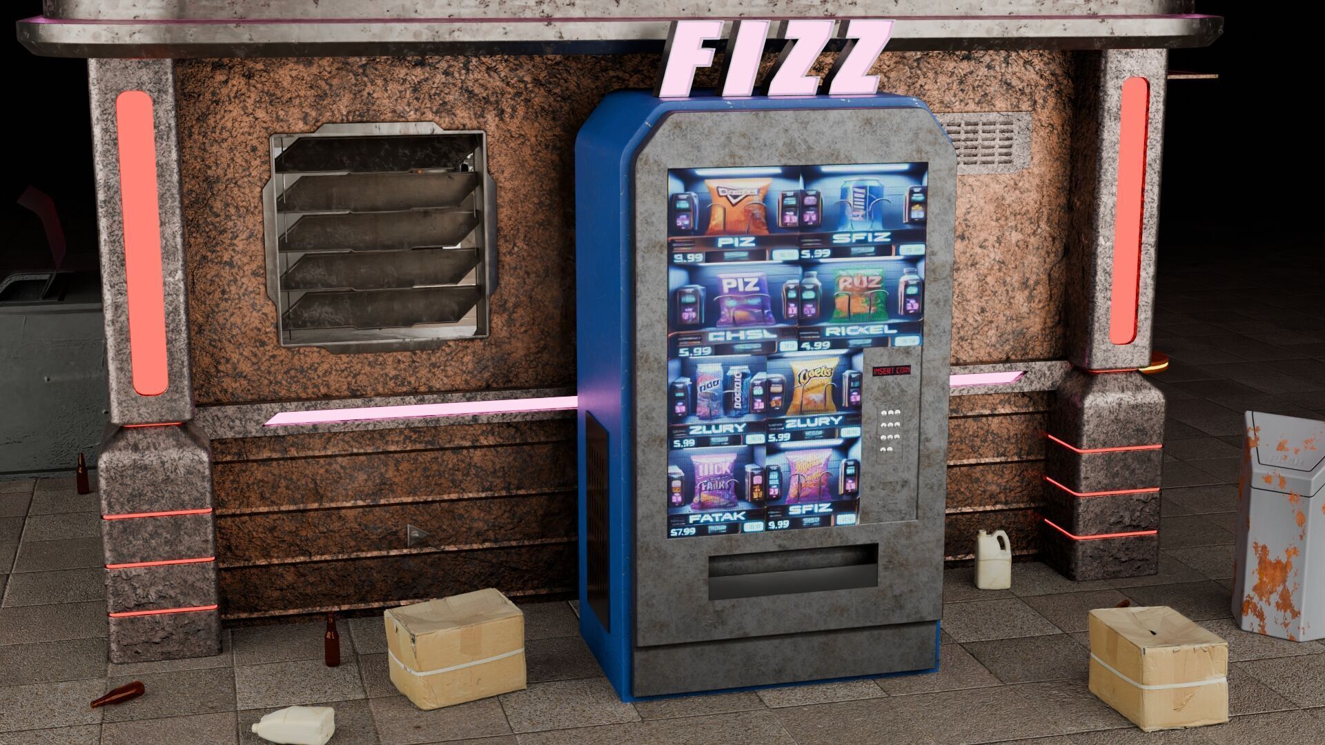 Cyberpunk Kiosk 3D model_7