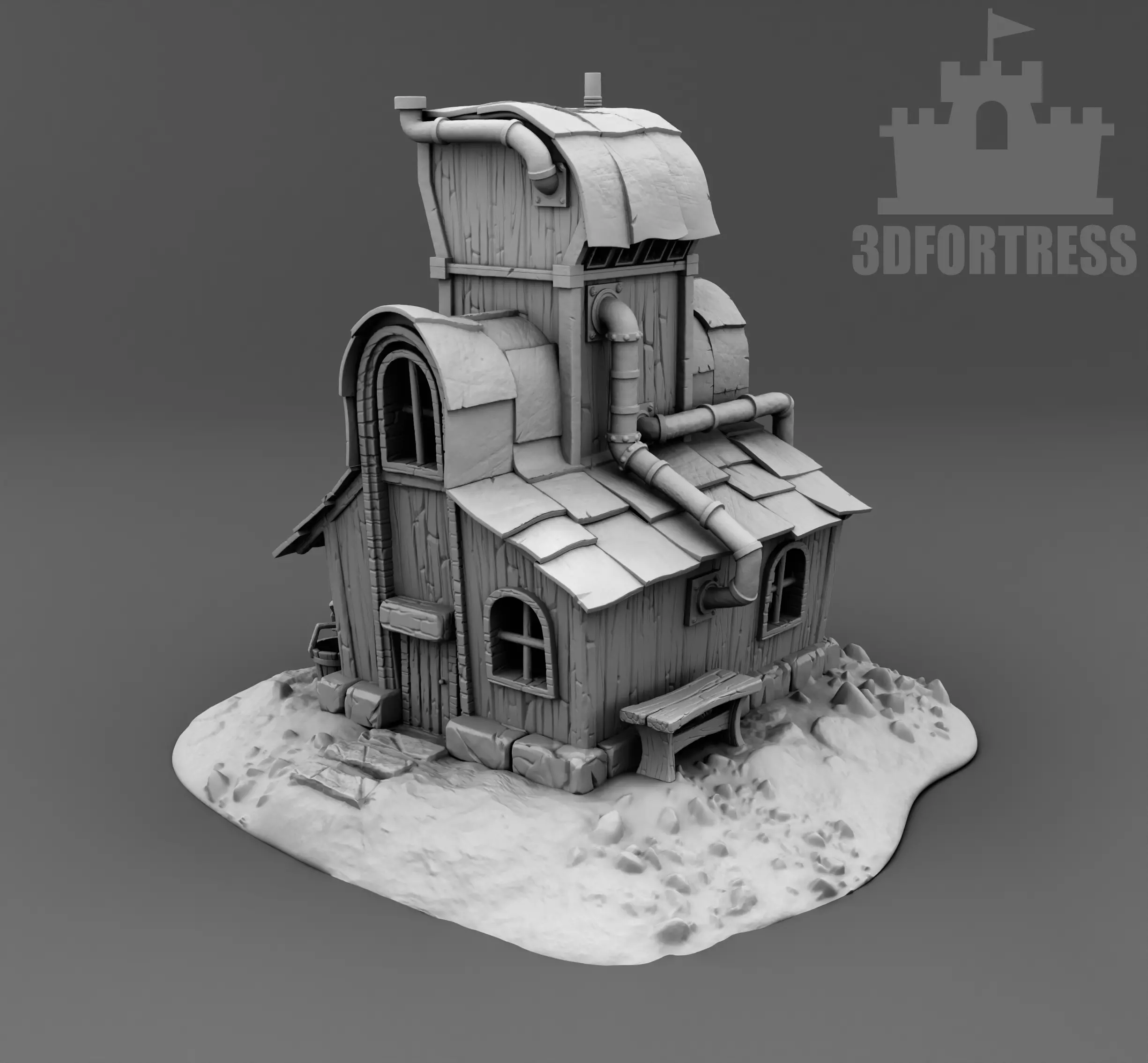 Cartoon house 3D print model