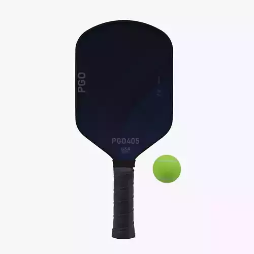 Paddle Bat Racket with Tennis Ball 3D model