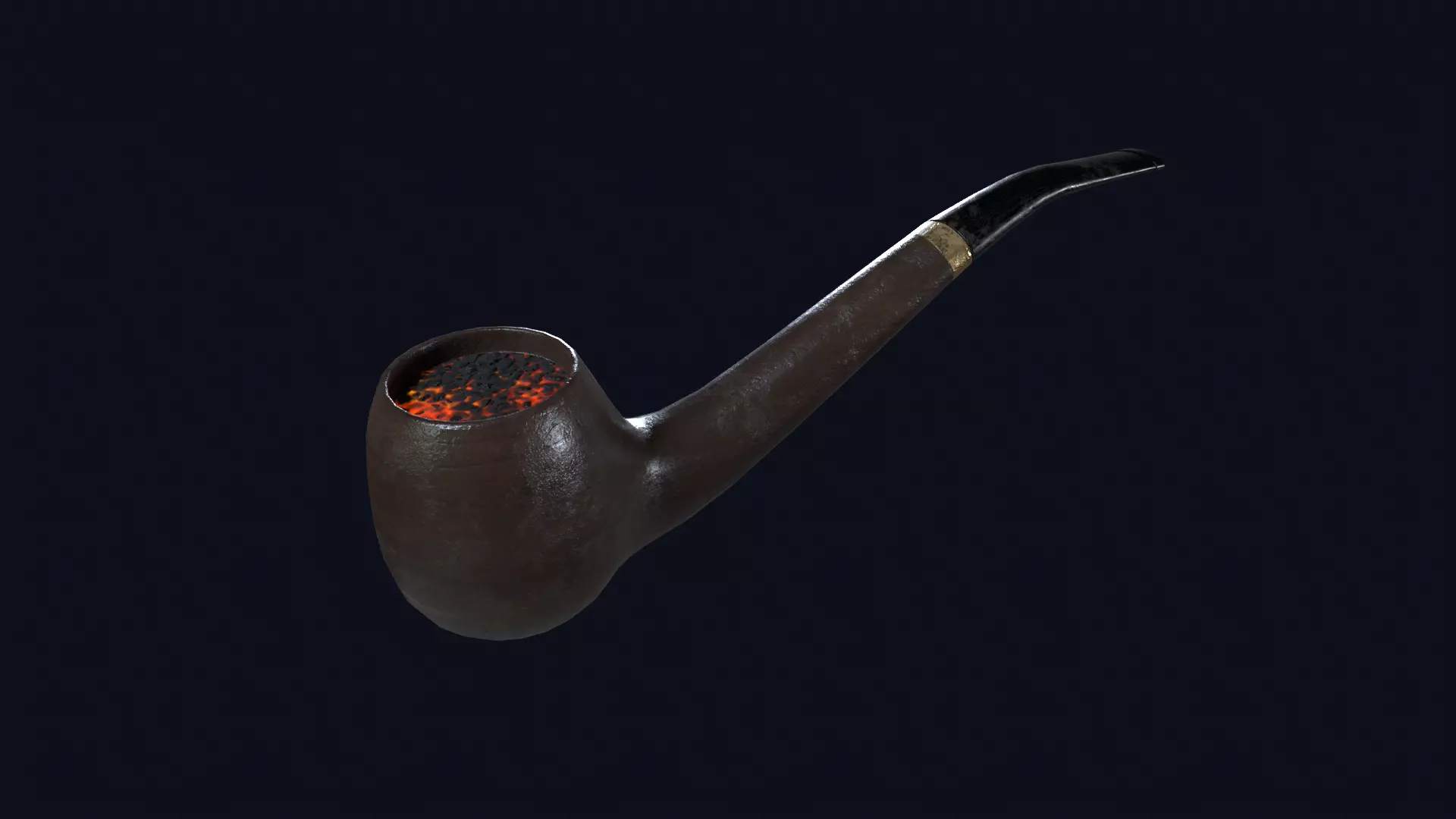 Smoking pipe  Low-poly 3D model_0