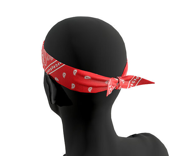 Bandana red game ready Low-poly 3D model