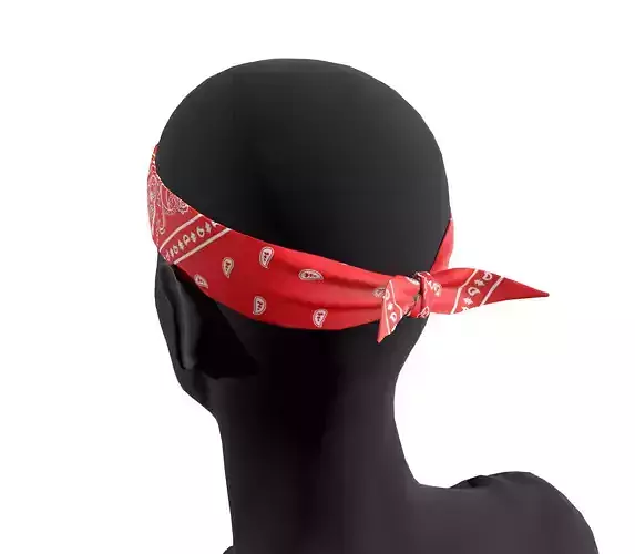Bandana red game ready Low-poly 3D model