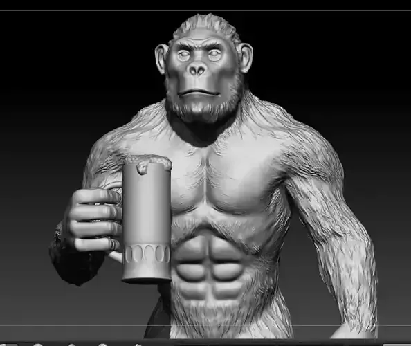 3d print ready gorilla