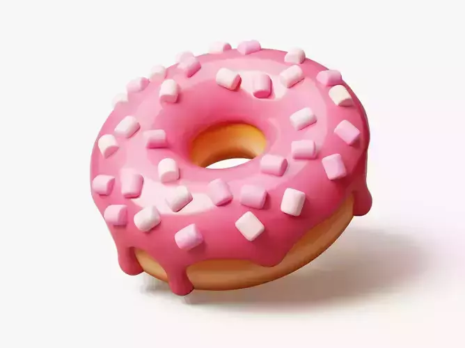 Donut with Marshmallows 3D model