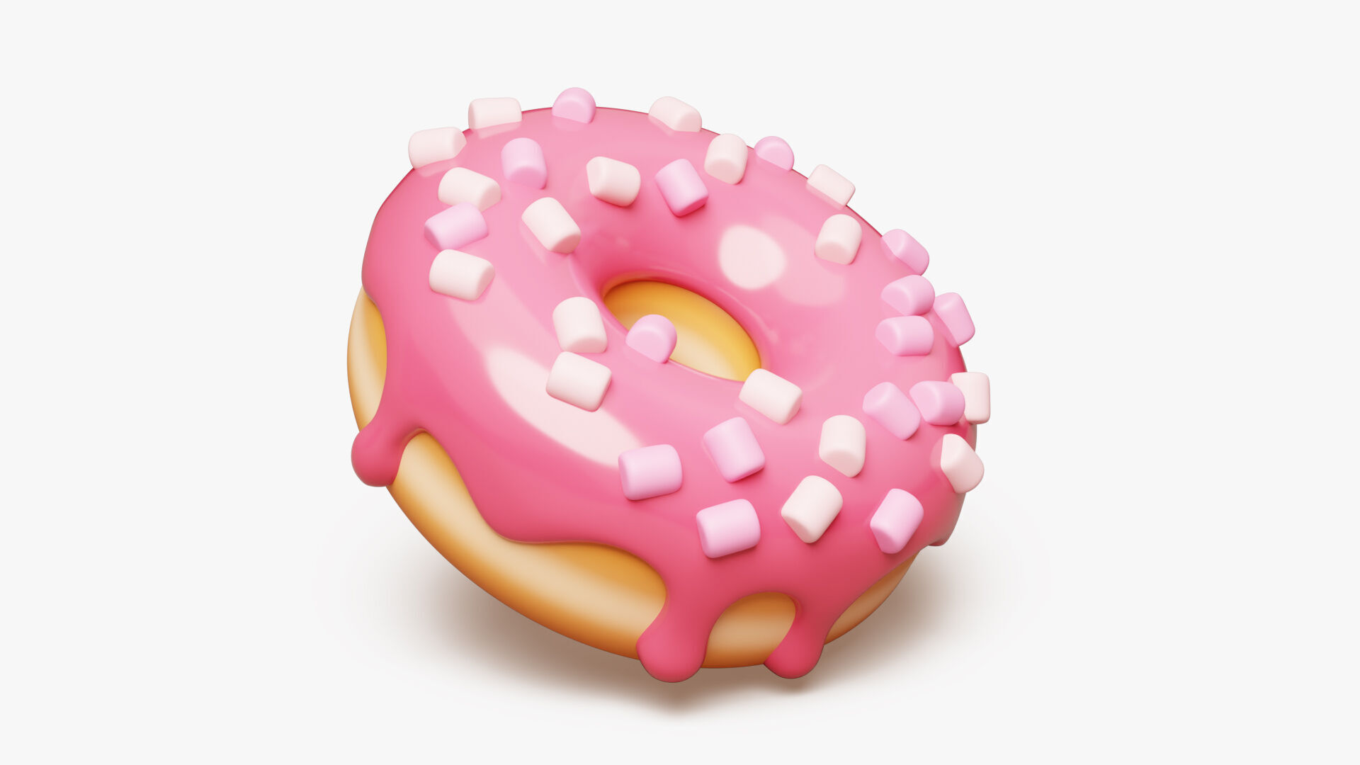 Donut with Marshmallows 3D model_4