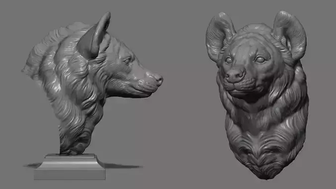 Hyena head 3D print model