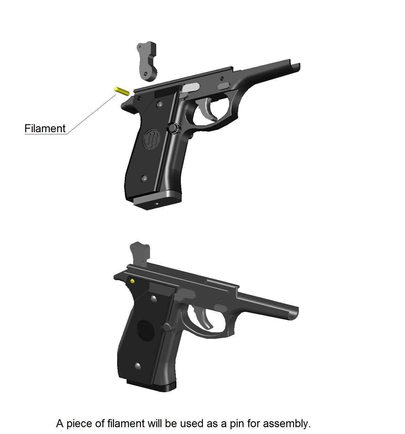 BERETTA MINIATURE AND TOY 3D print model_4