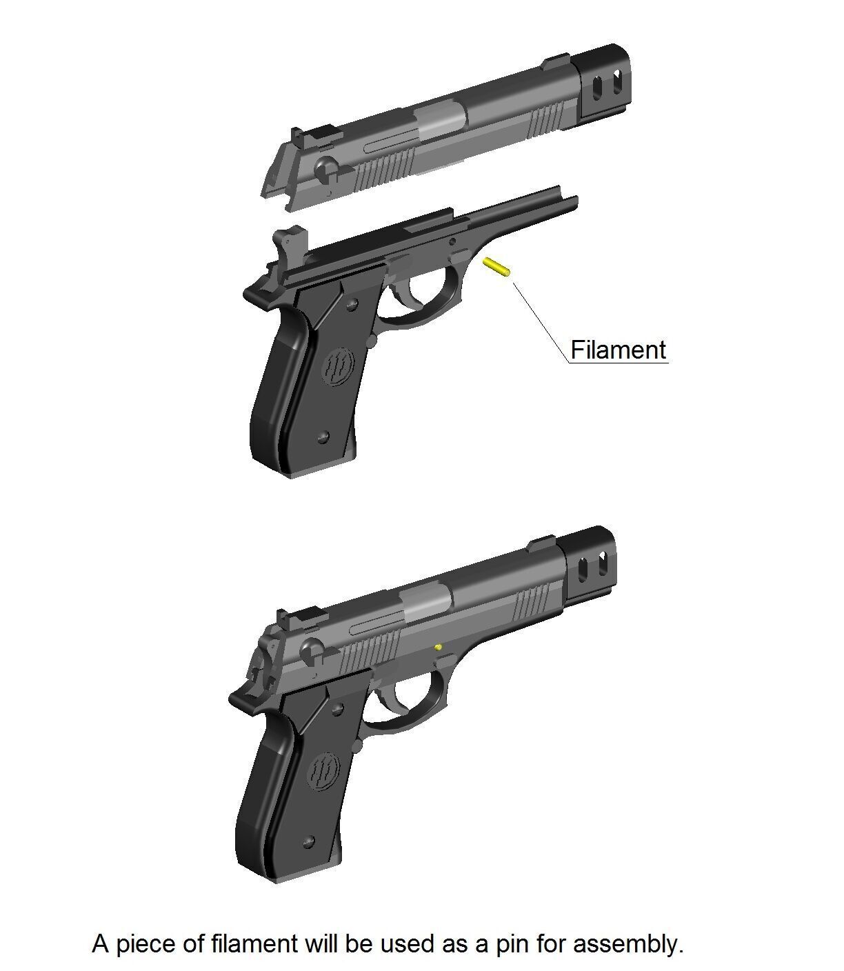 BERETTA MINIATURE AND TOY 3D print model_5