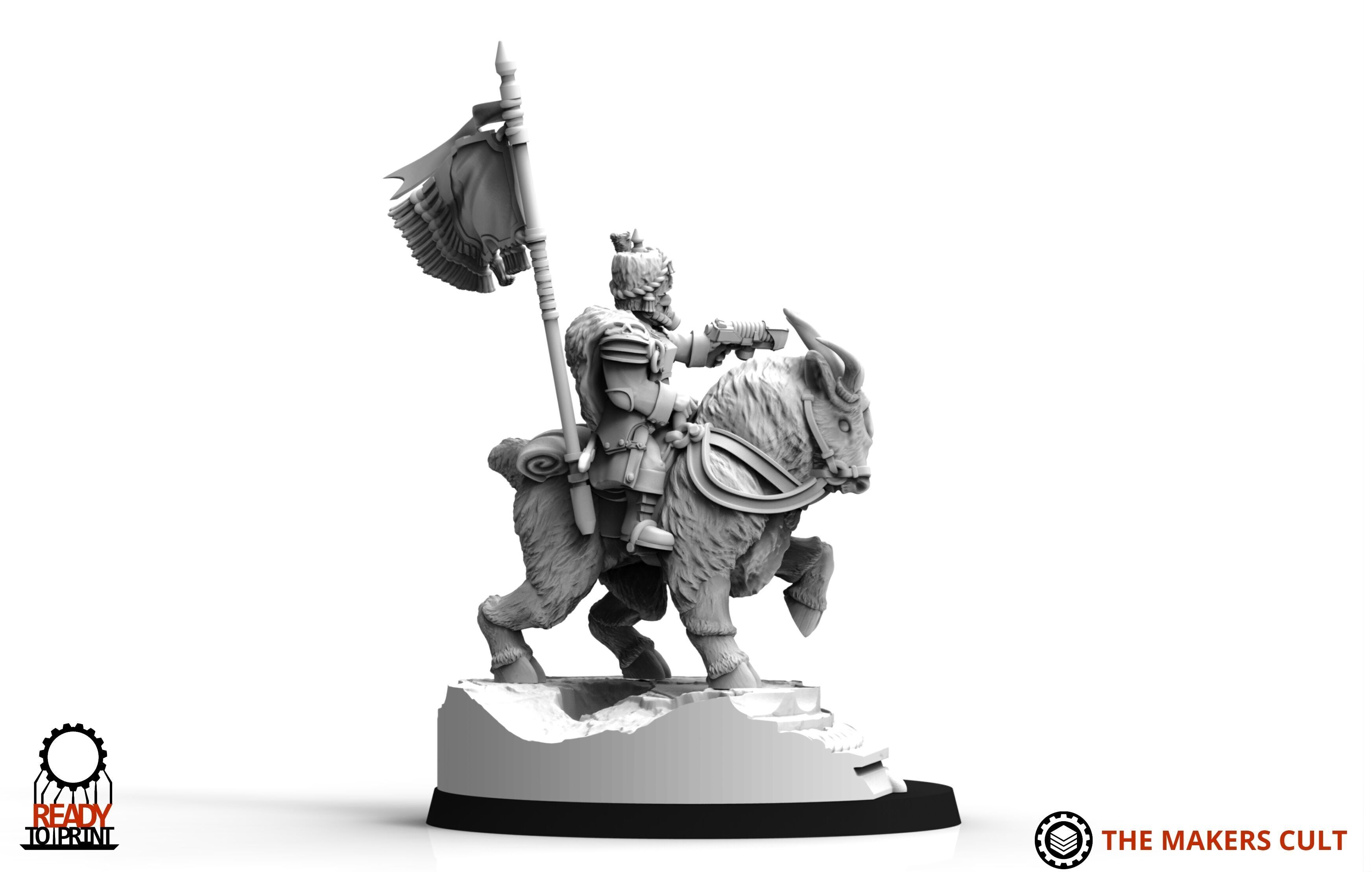 Primus Scions - Mounted Commander 1 3D print model_4