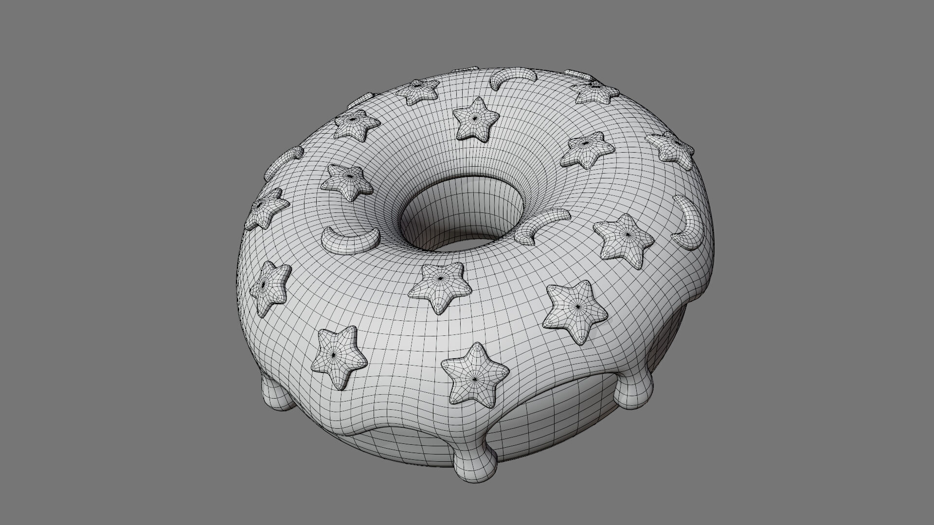 Donut with Star Sprinkles 3D model_5